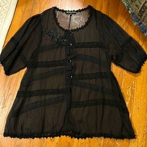 Pretty Angel Sheer Black Top